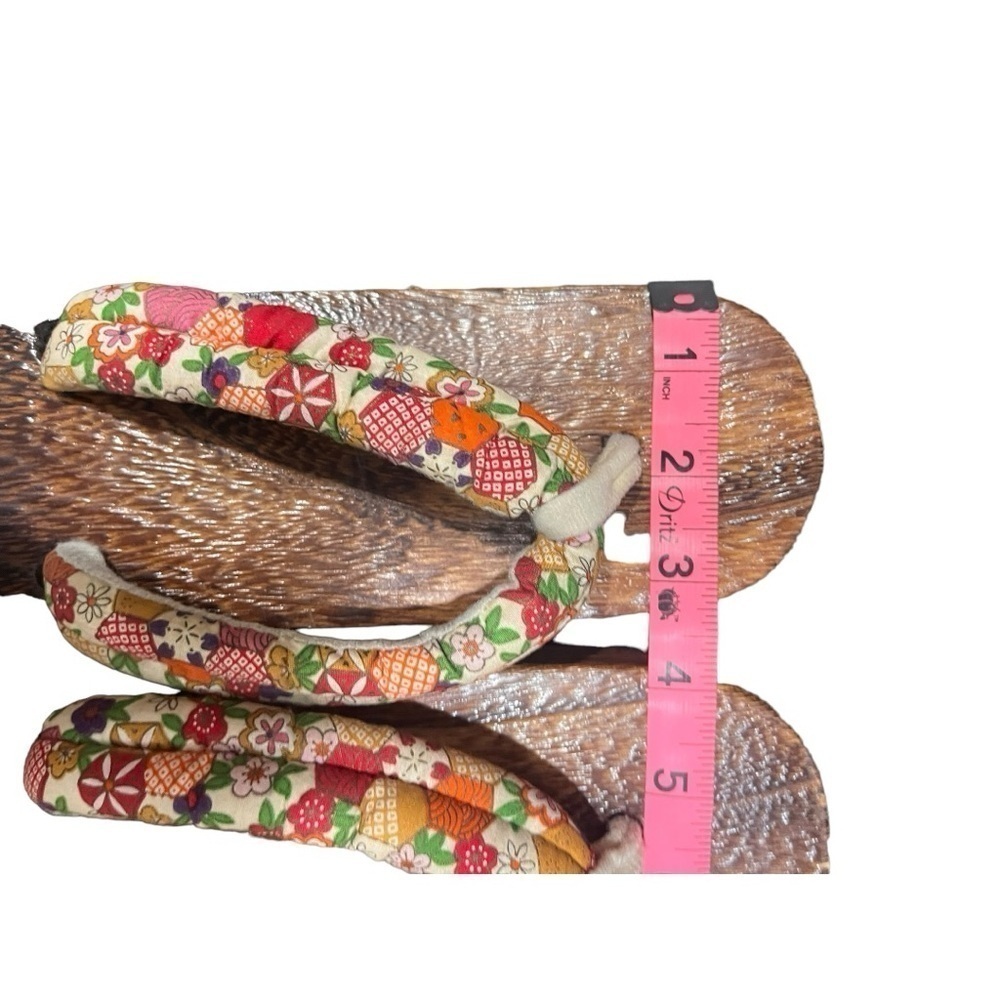 Japanese zōri synthetic wood slippers women's 7/8 - Picture 5 of 5